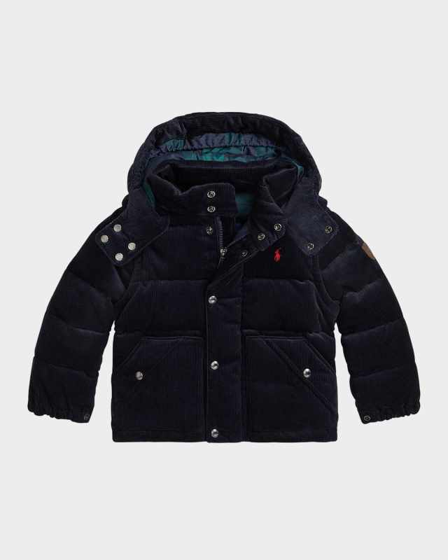 Boy's Convertible Corduroy Bomber Jacket, Size 2-7
